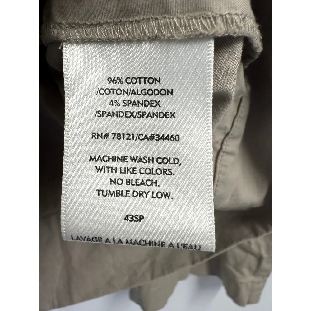 Eileen Fisher Blazer Polished Ramie Stretch Full Zip Windbreaker Jacket Tan‎ M